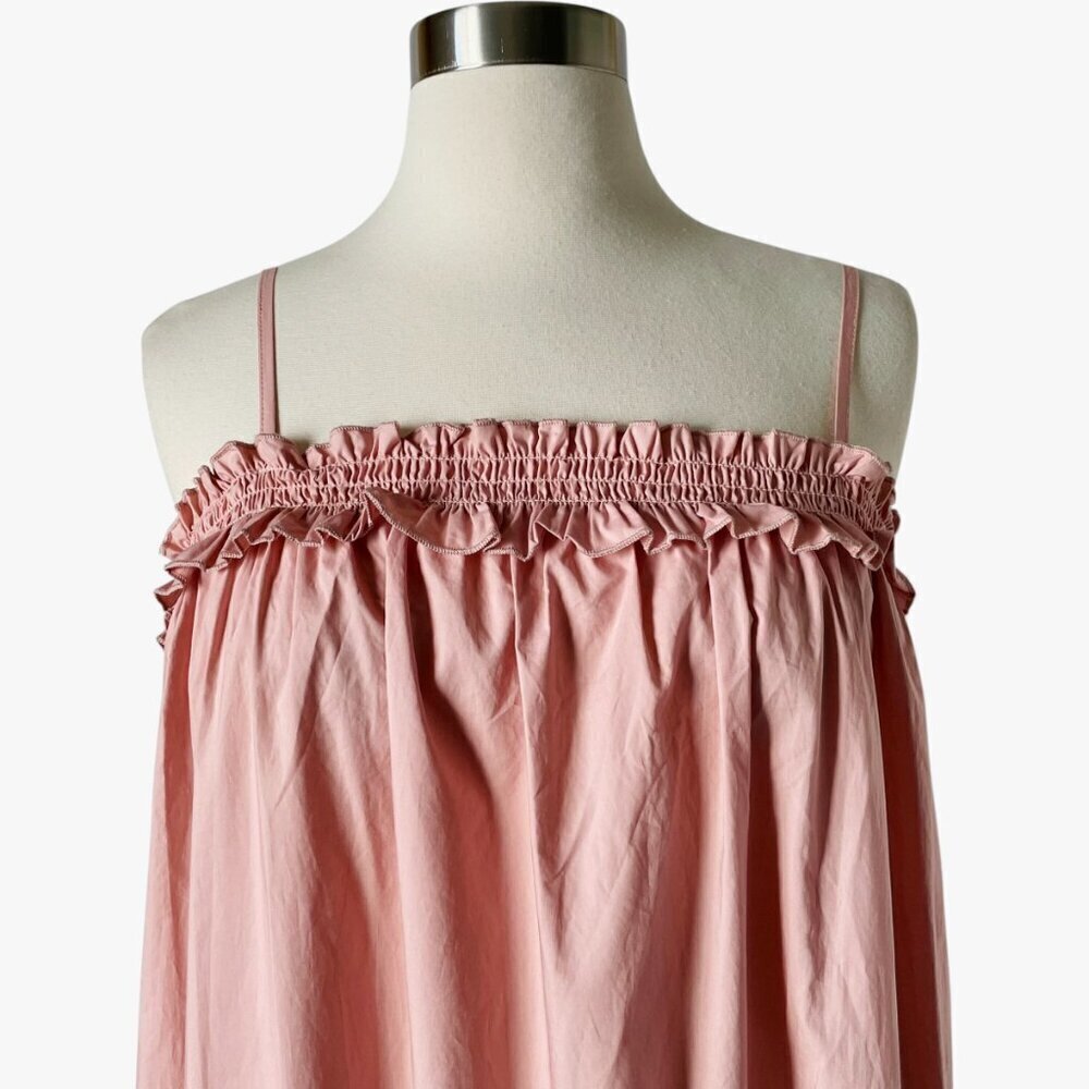 Bird & Knoll Ida Dress Pink Cotton Maxi XS Smocked Strappy Cotton Resort - Picture 3 of 8